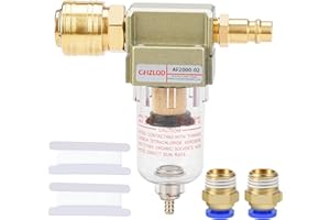 nutmanel Filtre à Air Comprimé, 1/4 pouce Filtre Compresseur dair Séparateur Deau à Air Comprimé avec Raccord Rapide pour Filtre Compresseur