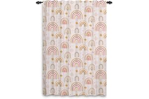 ggaimwf Regenbogenvorhänge mit Bleistiftfalten Hobo-Stil RegenbogenvorhängeKinderzimmerNatürlich Fensterbehandlung für Mädchen Wohnzimmer Kinderzimmer Café Innentrennvorhang 107x160cm 1 Panel
