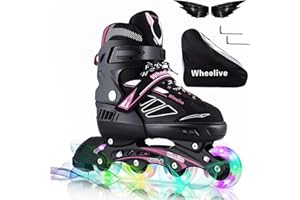 ‎WHEELIVE Wheelive Verstellbare Inline Skates für Kinder und Erwachsene, Rollschuhe Performance mit Vollen Lichträdern Ideal für Jungen Mädchen Männer Frauen