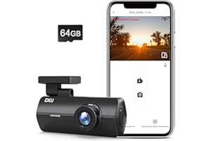 GKU Dash Cam Auto 4K con Scheda SD 64G, WiFi Dashcam Auto 170° Grandangolo, Super Visione Notturna, WDR, G-Sensor, 24H Monitor di Parcheggio,Registrazione in Loop,Max 256G