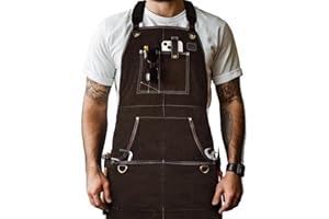 LEATHER VILLAGE Work Apron-Heavy Duty Wood Working Apron for Men with Tool Pockets for Woodworkers Blacksmiths Carpenters M-XXL