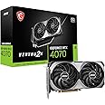 MSI GeForce RTX 4070 VENTUS 2X E 12G OC Gaming Graphics Card - 12GB GDDR6X, PCI Express Gen 4, 192-bit, 3x DP v 1.4a, HDMI 2.1a (Supports 4K & 8K HDR)