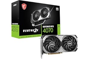 MSI GeForce RTX 4070 VENTUS 2X E 12G OC Scheda Video Gaming, Memoria 12GB GDDR6X (21 Gbps/192-bit), PCI Express® Gen 4, DisplayPort x 3(v1.4a), Boost clock 2505 MHz,TORX Fan 4.0,HDMI 2.1a, Zero Frozr