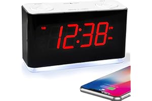 iTOMA Alarm Clock Radio with Bluetooth, Dual Alarm, Dimmable LED Display, 16 Levels Volume, FM Radio with Sleep Timer, Nightlight, Snooze, 12/24H CKS507U