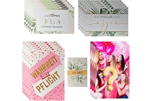 Funvelop JGA Frauen Spiele Set, 5 Spiele, Fotospiel, Wahrheit oder Pflicht, Partyspiel, Bingo, Überraschungsspiel für Zuhause und unterwegs, JGA Deko Accessoires
