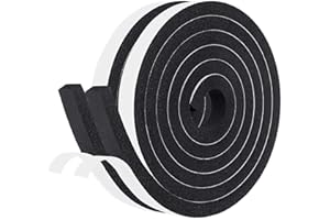 fowong 4m Selbstklebend Dichtungsband 12mm(B) x 12mm(D) x 4m(L) Schaumstoffband für Türen Fenster Türdichtungen kochfeld Anti-Kollision und Lärm Schalldämmung Schwarz