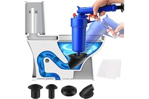 ALLILUYAA Abflussreiniger Pumpe, Rohrreiniger Druckluft mit 4 Saugnäpfen, Druckluft Rohrreiniger für Waschbecken, Toiletten, Badezimmer, Dusche, Küche (Blau)