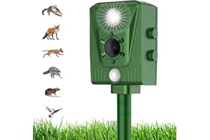 YOUKK Abwehrmittel für Katzen, Ultraschall, Sonnenenergie, IP66, wasserdicht, mit Einstellbarer Frequenz, zur Entfernung von Haustieren, 5 Modi, verstellbar, Tiervertreiber, Ultraschall, Tierabwehrmittel