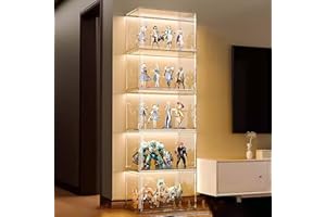 ZXTRYBHD Acrylic Display Case, Figure Display Case, Curio Cabinet flip-top Door Design Large-Capacity Storage Easy to Install (Size : 5-tier storage)