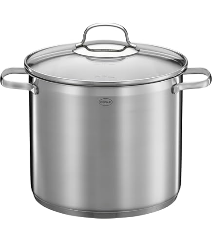 Nutrichef Soeppan met Deksel voor Keuken, Grote Inductiepot voor Soep, Stoofpot, Geschikt voor Inductie, Gas en Alle Kookplaten, Roestvrij Staal, Ergonomische Handgrepen, 28 Liter