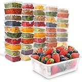 Clear Plastic Food Takeaway Containers 30 Pack, BPA Free Fridge Organisers Heavy Duty Plastic Containers with Airtight Lids, 