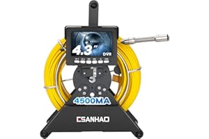 ESANHAO Telecamera Ispezione Tubi, Telecamera Endoscopica da 0,9 pollici/22mm con luce a 12pcs LED, 4,3" 1000TVL Industriale Drenare Endoscopio con 4500mAh Batteria Registratore DVR
