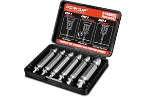 Mr.wintek 6-teiliges Schraubenausdreher Set, #0–#4, Easy Out Linksausdreher für Beschädigte, Verrostete oder Abgenutzte Schrauben in Metall, Holz, Auto – Geschenkidee für Männer