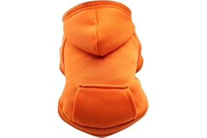 AMAONE wasserdichte Hundemantel Winter Warme Jacke Hunde Welpen Pullover Junge Für Kleine Mit Tasche - Warmer Hund Medium Hoodie Herbst Kleidung Winter Fleece Haustierkleidung Hunde (1104B-Orange, XXL)