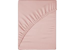 Funky Gadgets Double Fitted Sheet Blush Pink Deep Pocket 12 Inch (30cm) 90 GSM Soft Brushed Microfiber Bed Sheets Easy Care Bottom Sheet (137 X 190cm)
