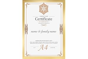 Ditwis Cornice A4, Cornice Oro per 21x29,7 cm Certificati, Foto, Disegni dei bambini e Documenti, per Pareti e Tavoli, Portafoto adatta per Soggiorno, Camera da Letto e Ufficio