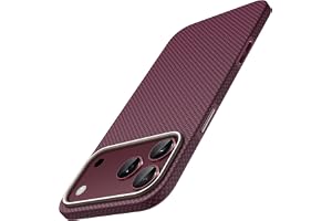JETech Aramidfiberfodral för iPhone 18 Pro Max/17 Pro Max, Mörkt Körsbär