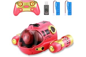 Wyxron Remote Controlled Boat Children, 2.4 GHz Dual Propeller RC Boat with Water Spray Function, Water Toy for Pools Lakes Boys Girls Outdoor Toys Gifts (Red Spray Boat)