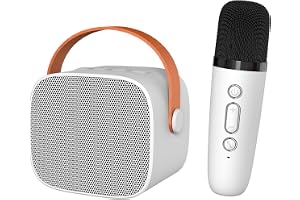 FILFEEL Karaokemaskin med HiFi-surroundljud, Bärbar Högtalare och Mikrofon för hemma- eller Utomhusbruk
