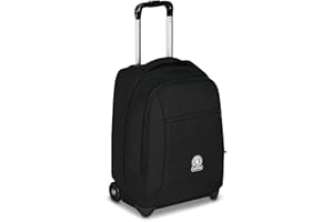 Invicta Trolley Scuola Fisso New Benin Solid, Nero, 2 in 1, Doppio Uso, Trolley e Zaino, Zaino Scuola Viaggio, Ragazzo e Ragazza