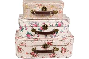 Sass & Belle Vintage Rose Suitcases - Set of 3