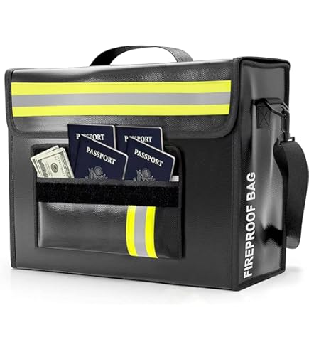 JUNDUN Feuerfeste Dokumententasche 43x30x13cm - Wasserdichter Safe Für A4 Dokumente & Laptops