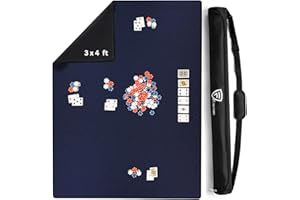 Feltectors Board Game Table Mat | Playmat Cover for Gaming Table Mahjong Top Black RPG, Dice Games | Neoprene Tabletop Mat Water Resistant with Carry Storage Case 3 x 4 ft. (36 x 48 in.) - Blue
