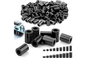Sturiz 80 Stück Distanzhülsen M8 Kunststoff Distanzscheiben ABS Abstandhalter Kunststoff Rund Abstandshülsen Distanzringe M8-18x14mm Isolierung Beilagscheiben Schwarz für Verbinden von Leiterplatten