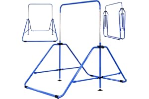 MARFULA Adjustable Gymnastic Bar with Mat Kip Bar with Fiberglass Rail & 304 Stainless Steel Arms for Kids and Gymnast Exercise Home and Gym Club Use