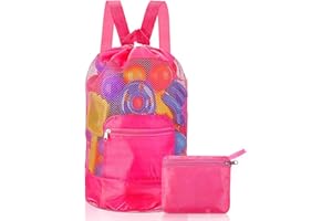 ZTBFHLZQ Bolsa Playa Juguetes Malla, Bolsa Grande de Malla para Juguetes de Playa, Bolsa de Juguete de Playa, Bolsa Playa Plegable, para al Aire Libre Natación Piscina Viajes Toallas Juguetes