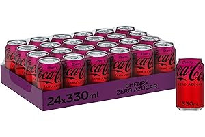 Coca-Cola Zero, Refresco de Cola sin Azúcar Sabor Cherry - Pack 24 latas de 330 ml