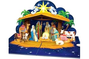 papercrush® Pop-up biglietto Nnatale 3D presepe natalizio - Carta regalo natalizia con motivo Cristiano per donna, uomo e bambini (mamma, bambina, nonna) - Cartolina portasoldi per auguri di Epifania