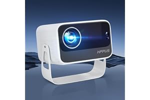 [Auto Focus/Keystone] HIPPUS Smart Projector 4K with Android 9.0 1080P Native, Portable Projector with Rotating Bracket, WiFi 6 and Bluetooth Object Avoidance, Video Projector for Home Cinema, White