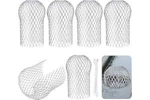 vsshe 6 Pièces Filtres de Gouttière en Aluminium, Métal Garde de Gouttière Filtre avec 10 Serre Câbles Grille Protection, Extensible Filtre Gouttière pour Arrêter La Mousse Boue Et Autres Débris
