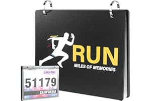 tutata Race Bib Holder, Bib Number Sleeves, Vinyl Sheet Protectors, Runner's Race Bib Display Holder and Album, 20 Protective Sleeves/Pack, TBK0027