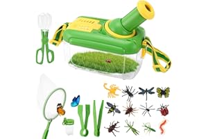 Quuylin Forscherset für Kinder ab 4,Lupe Insekten Sammelbox,Insekt Viewer Box,lupenglas für Kinder,insektenglas,Geschenke für Mädchen,Container Für Wissenschaft Natur Erkundung (Grün)