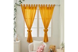‎ALAVYA HOME ALAVYA HOME® Curtain Loops (Pack of 2) Light Protection I 100% Organic Cotton GOTS Certified I Curtains 100 x 150 cm Short Set of 2 for Children's Room, Living Room, Bedroom with Cute Bow