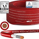 HB-DIGITAL 20 m Solar Cable H1Z2Z2-K, 6 mm² for Solar Modules, Pure Copper Extension Cable, Solar Panel Stranded Cable, Singl