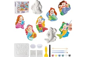 YAOZUP Zestaw do malowania dla dziewczyn, rysunki gipsowe do mieszania i malowania, rękodzieło malowanie dzieci, zabawki DIY dla dzieci zabawka (syrena)