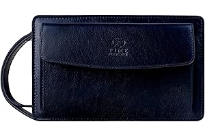 Time Resistance Pochette en cuir pour homme - Sac de poignet fait à la main en Italie