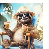 Edition Seidel Biglietto di auguri di compleanno quadrato con busta. Happy Birthday Billet animal card uomo donna cool cane humor divertente (GQ162 SW024