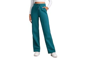 CRZ YOGA Damskie spodnie dresowe z podszewką z polaru bawełnianego, 30" z prostymi nogawkami swobodne codzienne spodnie dresowe dla kobiet