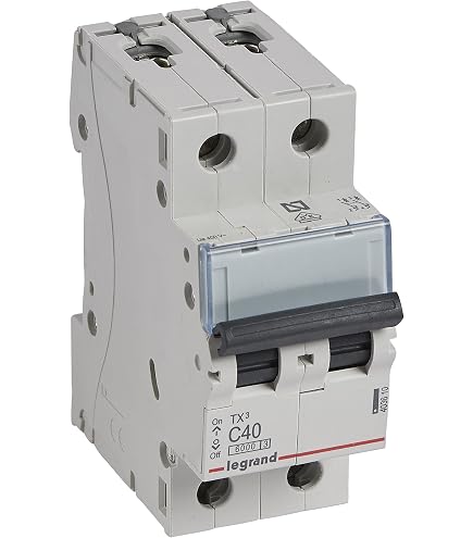 Hager Interrupteur Automatique Magnétothermique MN 2P 40A Courbe C 6kA - Protection Électrique Fiable
