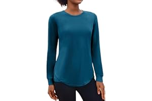 PINSPARK Camicia Sportiva da Donna a Maniche Lunghe Camicia Funzionale Camicia da Corsa Traspirante Palestra Yoga Top da Corsa Autunno S-XXL