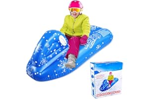 ZHUYNXIR Inflatable Ski & Snow Tube Sled for Kids & Adults - Big Backrest for Winter Sports Fun