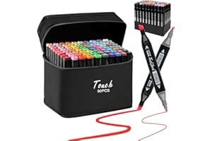 Funnasting Pennarelli a Forma di Grafica, 80 Colori Divertenti Pennarelli Permanenti, a Doppia Punta, per Disegno, Colorazione, Evidenziazione, Sottolineatura