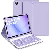 Bettdow Case with Keyboard for Samsung Galaxy Tab A11+/A9+ 11", Detachable Spanish &Ntilde; Keyboard with Protective Cover with for