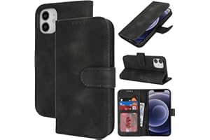Zouzt Case for iPhone 12 Mini 5.4 Inch, Shockproof PU Leather Mobile Phone Case, Leather Flip Case with Card Holder and Stand Function, Flip Leather Wallet Phone Cover (Vintage Black)