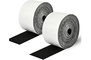 BOSCOW Filzband Selbstklebend, 2 Rollen (500cm x 5cm + 500cm x 5cm) Schwarz für Langlebige Möbelgleiter, Geräuschreduktion und Bodenschutz in Ihrem Zuhause, Filz selbstklebend