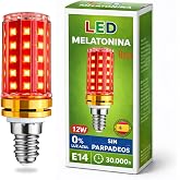DROCODO 1 x Melatonin Red Night Light, E14 LED 0% Blue Light, Melatonin Red Night Light Lamp, Red Bulb for Better Sleep, Red